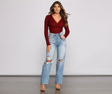 Cozy Ribbed Knit Long Sleeve Top