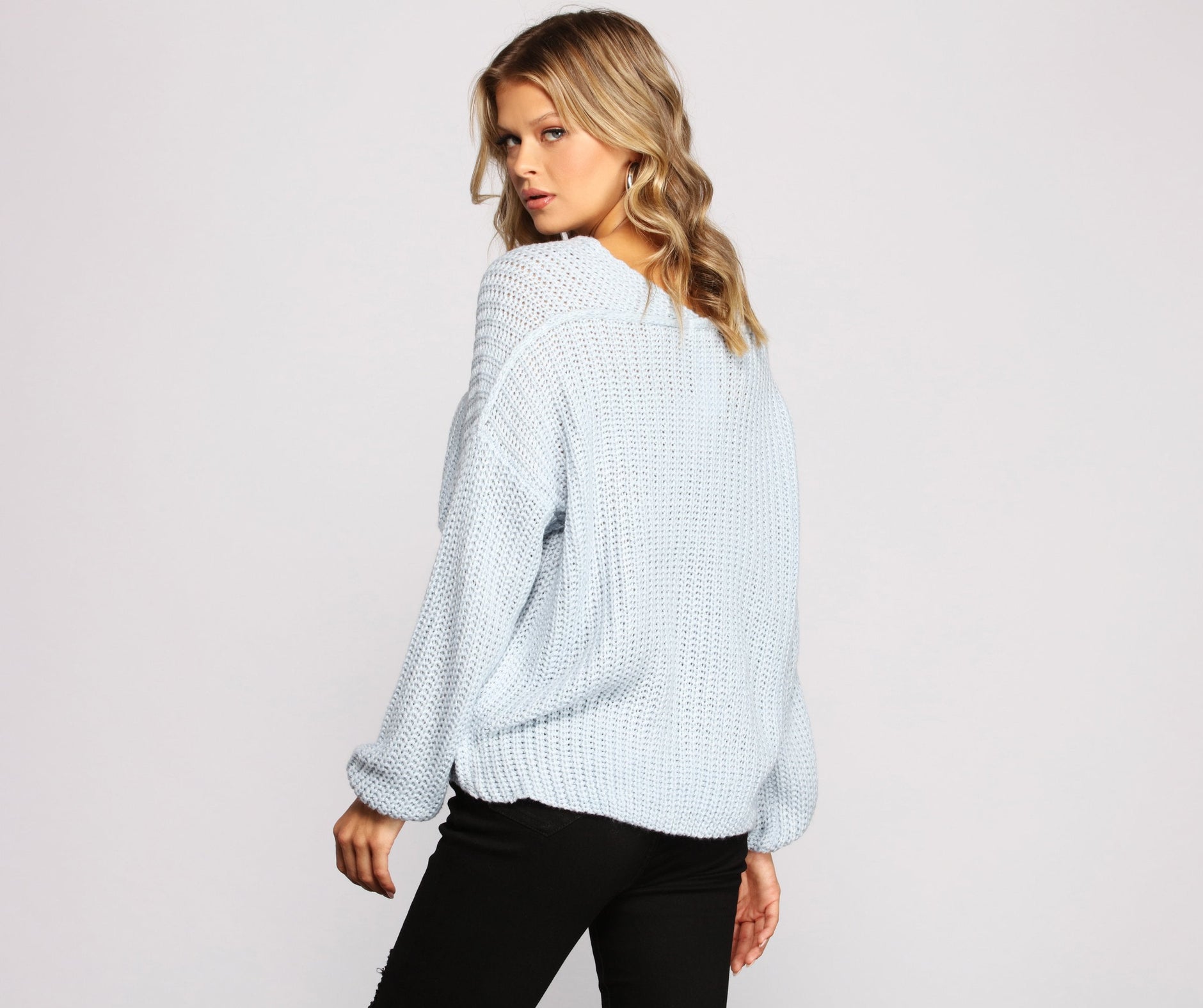 All The Cozy-Chic Vibes Pullover mit V-Ausschnitt