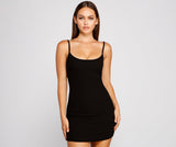 Casual Staple Ribbed Knit Mini Dresses