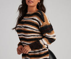 Chill Days Chenille Striped Sweater