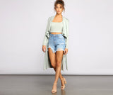 On The Town Suede Trench
