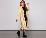 On The Town Suede Trench
