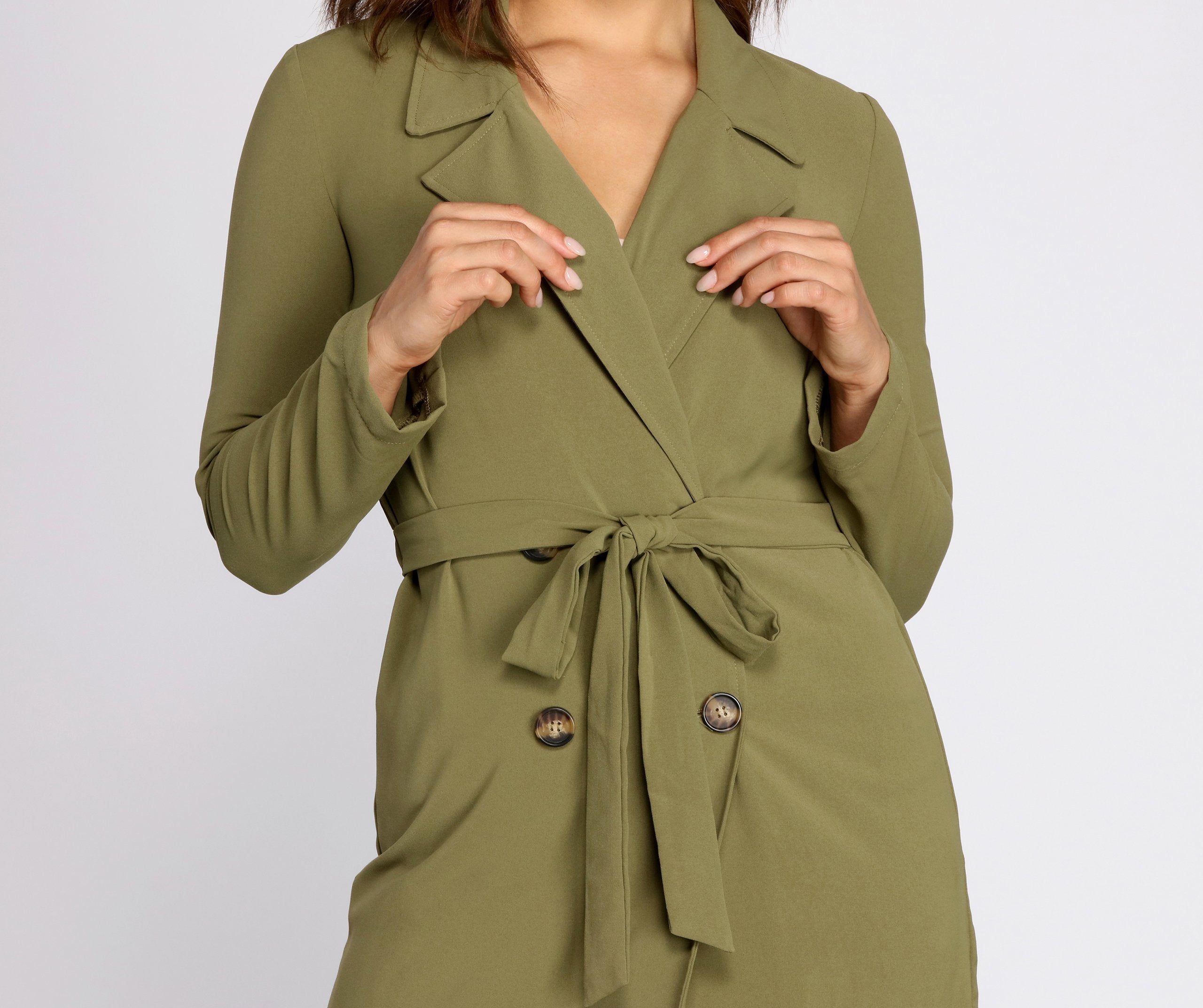 Cosmopolitan Chic Belted Trench Coat