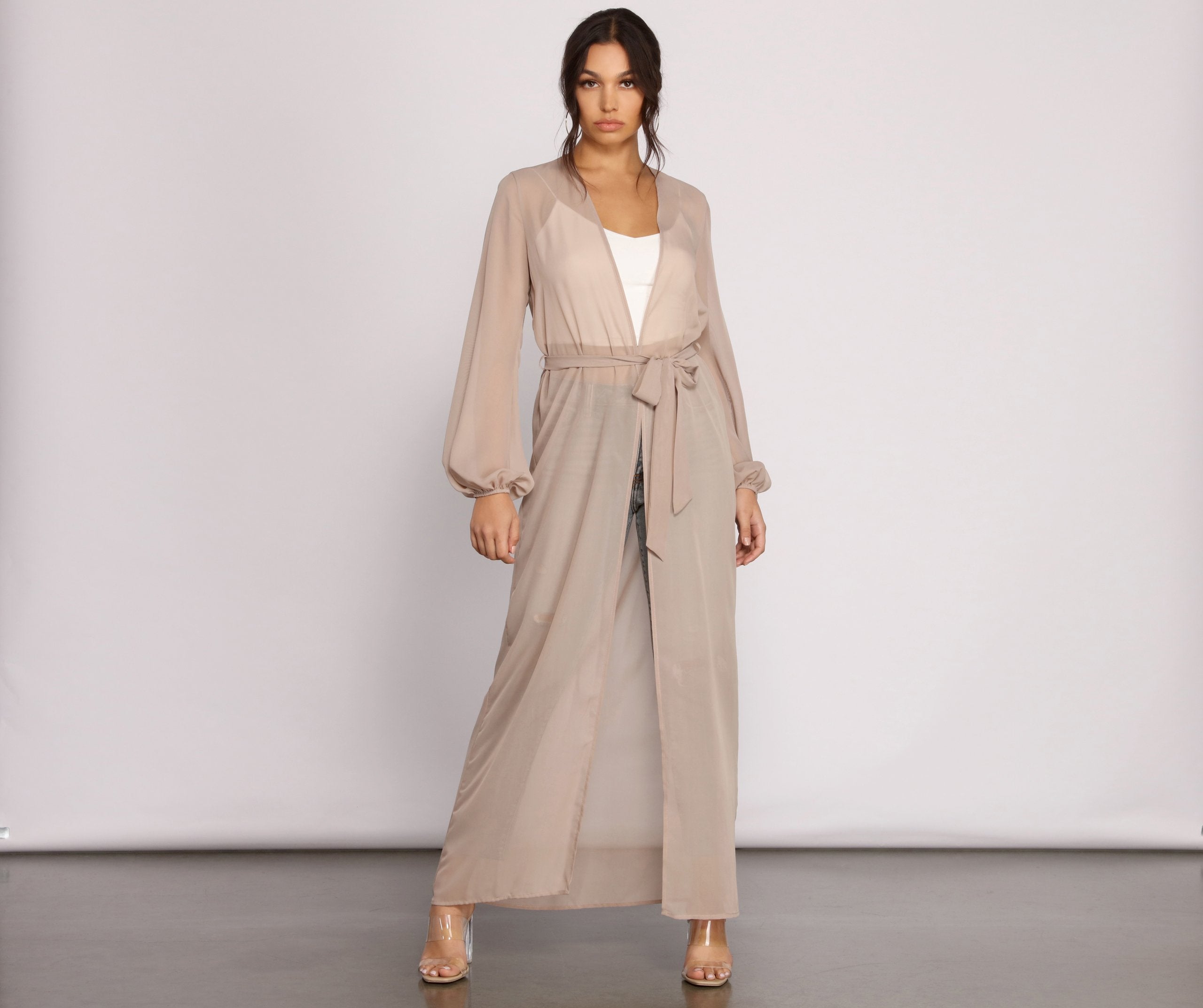Chic Chiffon Tie Front Duster