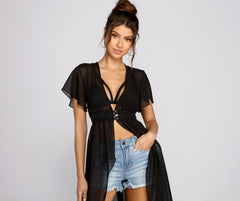 Sheer Appeal Chiffon High Low Duster