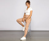 Basic And Chic Twill Cargo Joggers