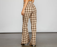 Bring The Flare Plaid Pants