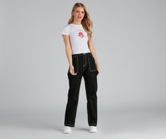 Off Duty Carpenter Wide-Leg Denim Pants