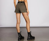 Bold And Belted Cargo Twill Shorts