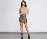 Coated Faux Leather Mini Skirt