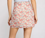 Burst Of Florals Mini Skirts
