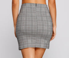 Plaid Mood High Slit Mini Skirts