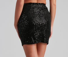 Sparks Fly Velvet Sequin Mini Skirts