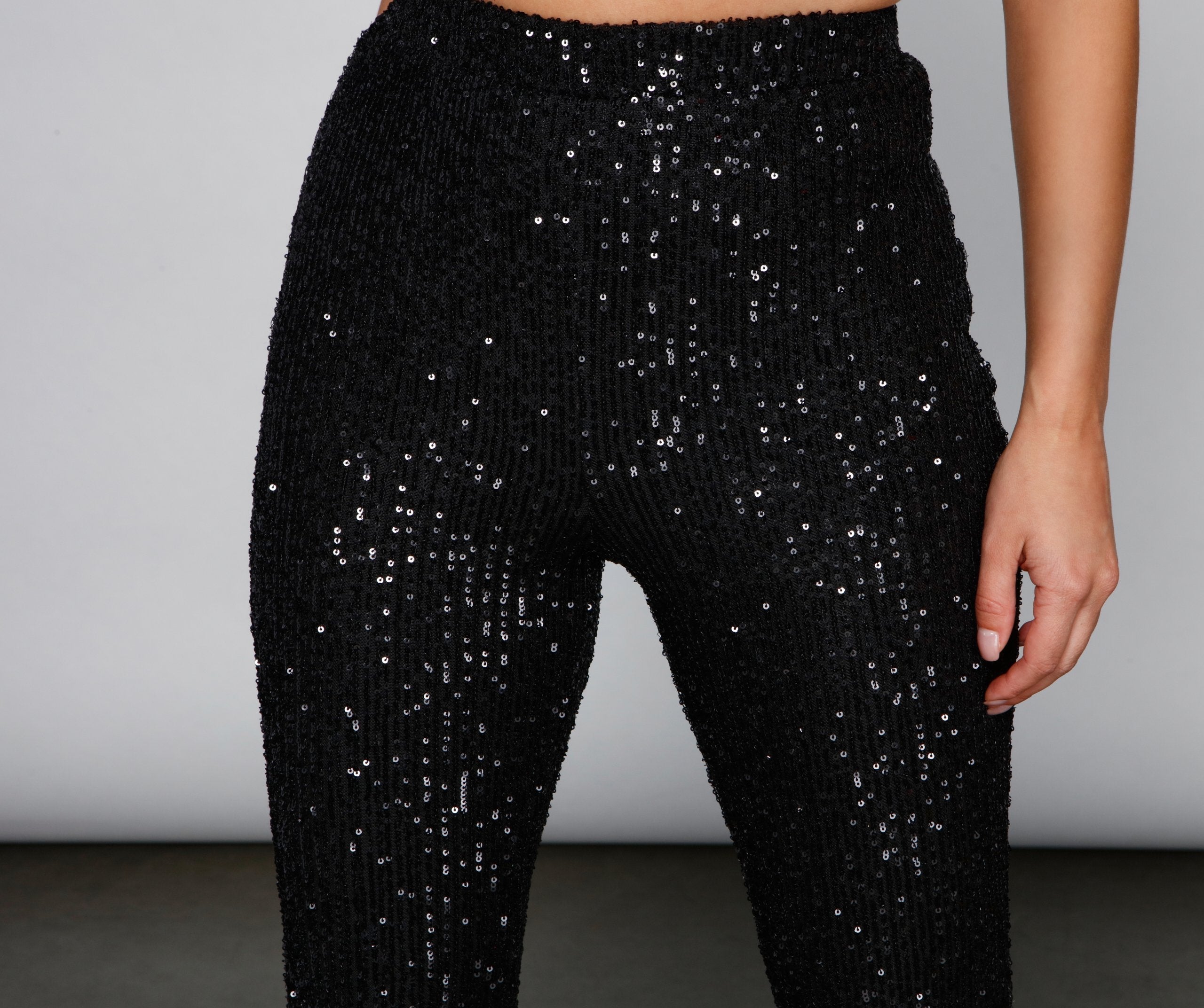 Showtime Chic Sequin Tapered Leggings