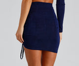Ruched & Ready Slinky Knit Mini Skirts