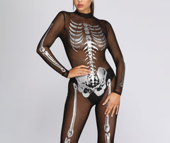 Bone Baddie Metallic Skeleton Jumpsuit