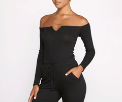 Casual Vibes Off The Shoulder Jumpsuit