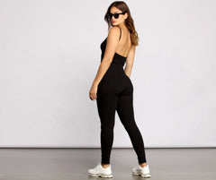 On That Basic Open Back Sleeveless Catsuit