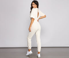 Comfy Vibes Ribbed Knit Jogger Jumpsuit