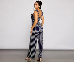 Nautical Babe Striped Jumpsuit