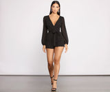 Perfectly Poised Plunging Chiffon Romper
