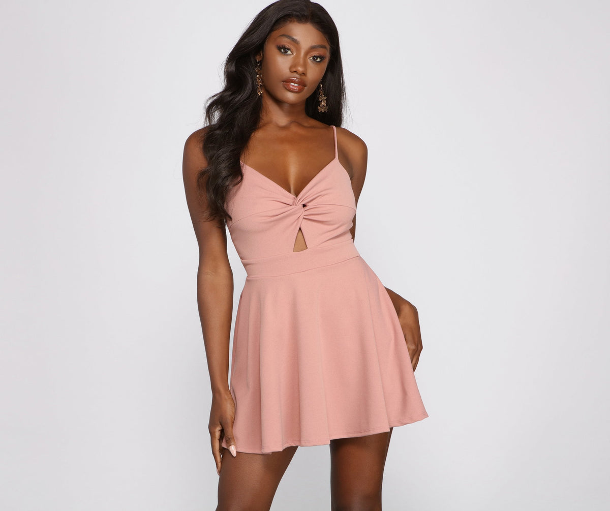 Best Life Twist Front Skater Romper