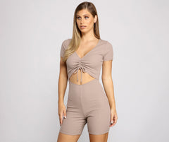Casual And Chic Ruched Biker Romper