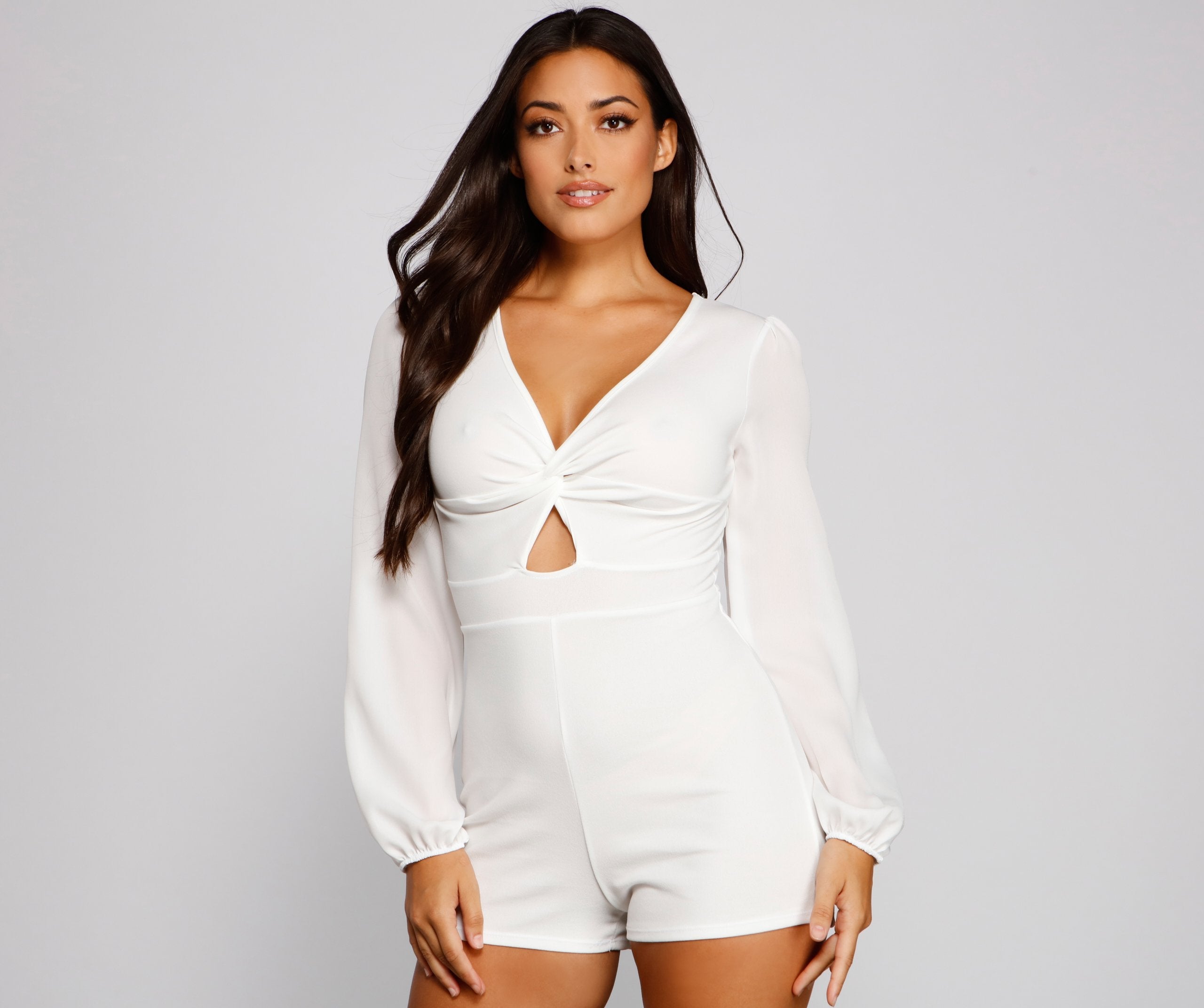 Downtown Chic Twist Front Romper