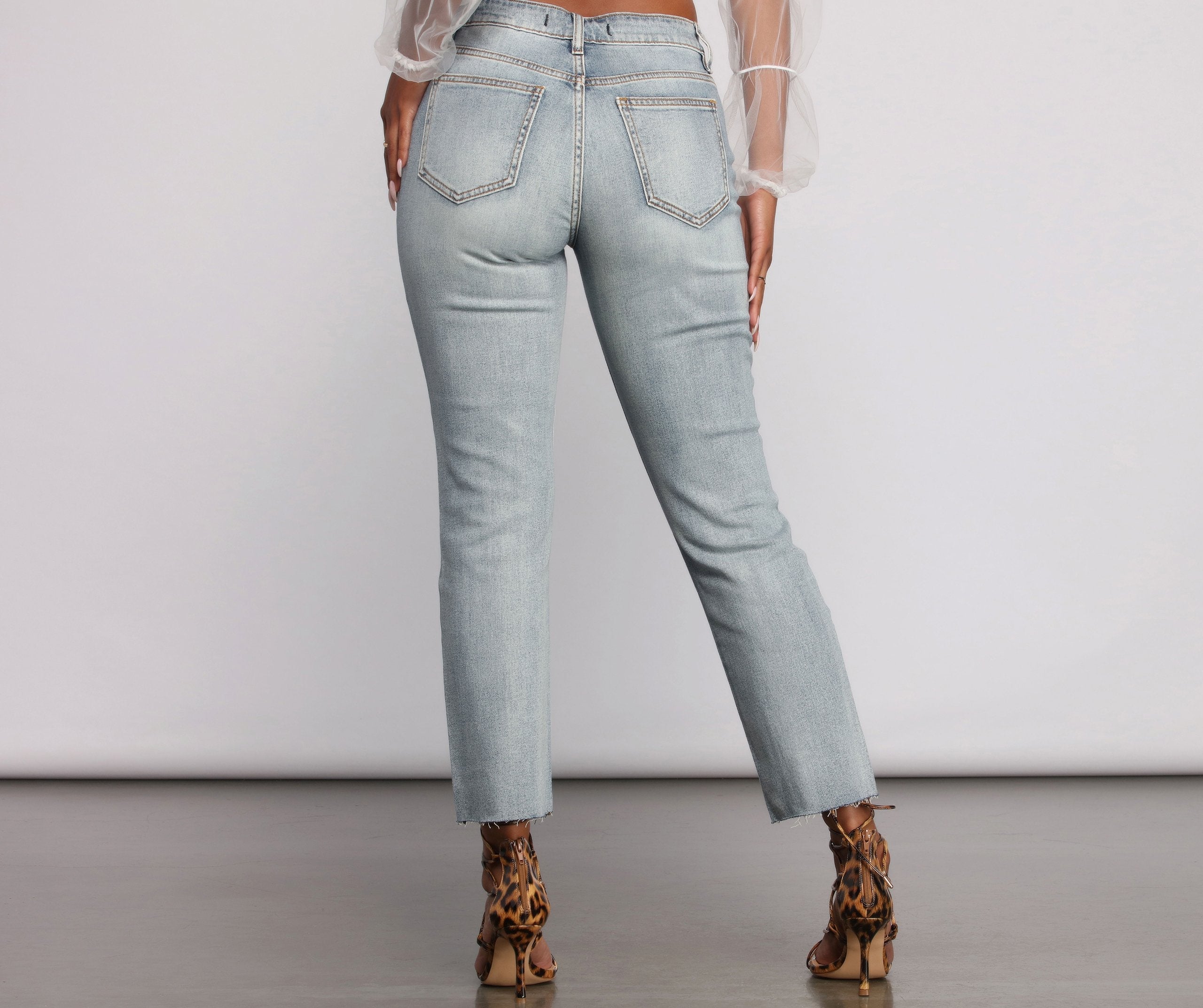 Ally High Rise Destructed Mom Jeans