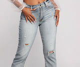 Ally High Rise Destructed Mom Jeans