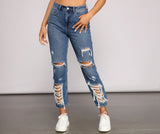 Classic Destructed Straight-Leg Jeans