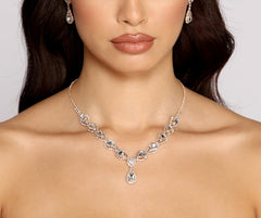 Radiant Beauty Rhinestone Necklace And Earring Set