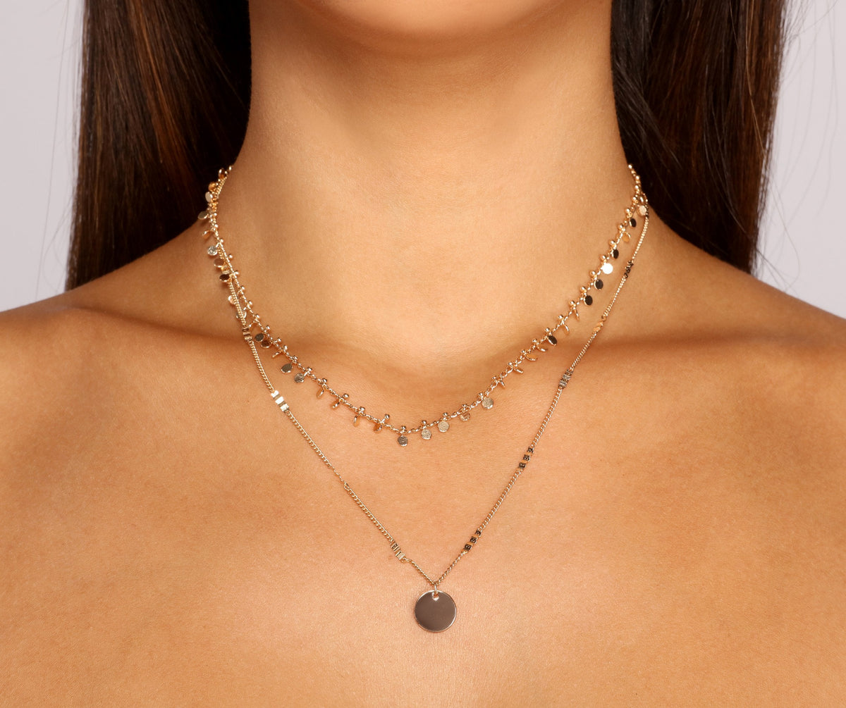 Simple Glam Layered Coin Necklace