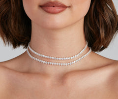 Chic Glamour Cubic Zirconia Choker Necklaces