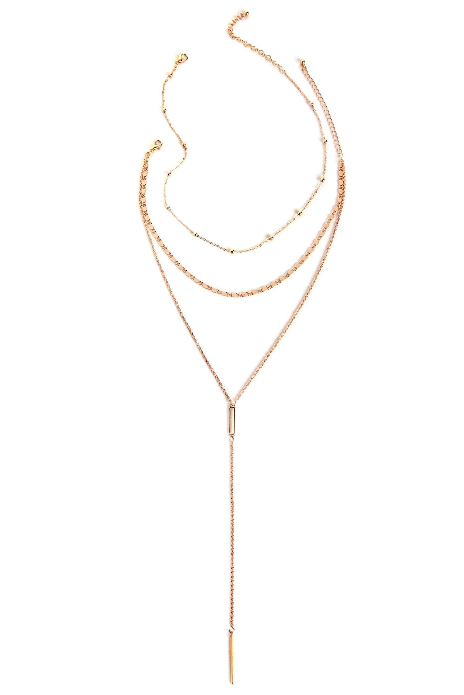 3 Row Luxe Lariat Layered Necklaces