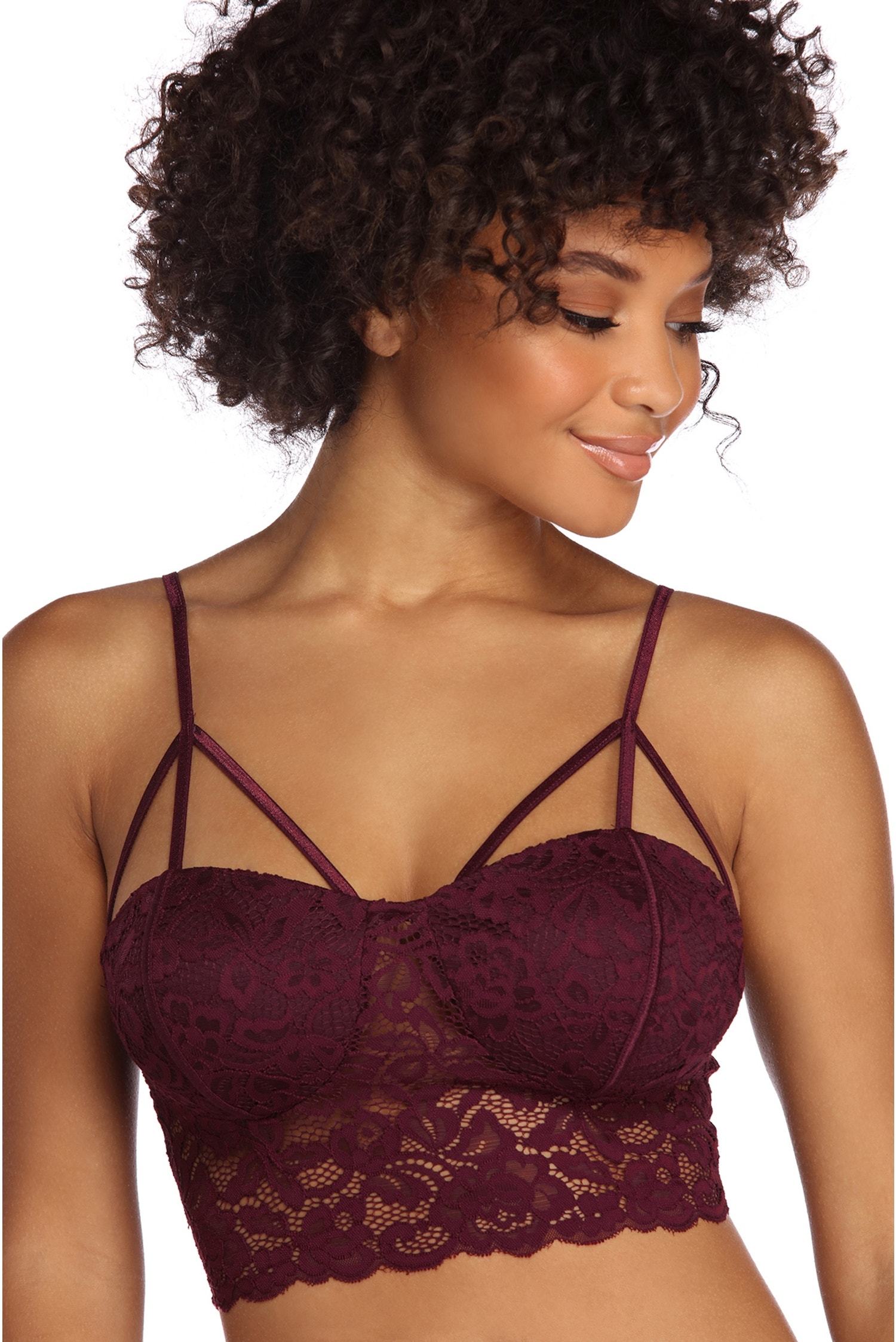 Caged In Lace Long Line Bralette