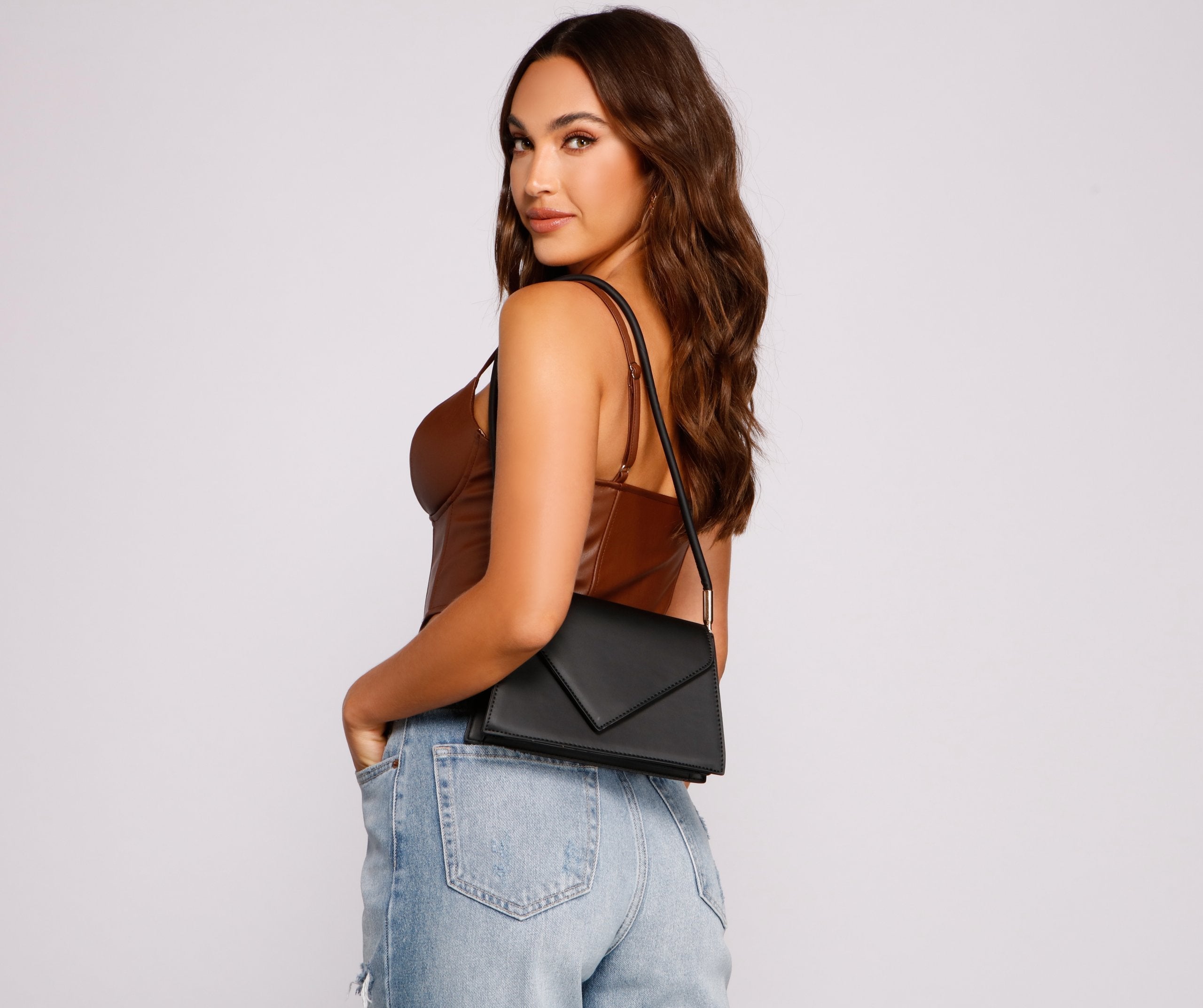 Smooth And Sleek Faux Leather Crossbody