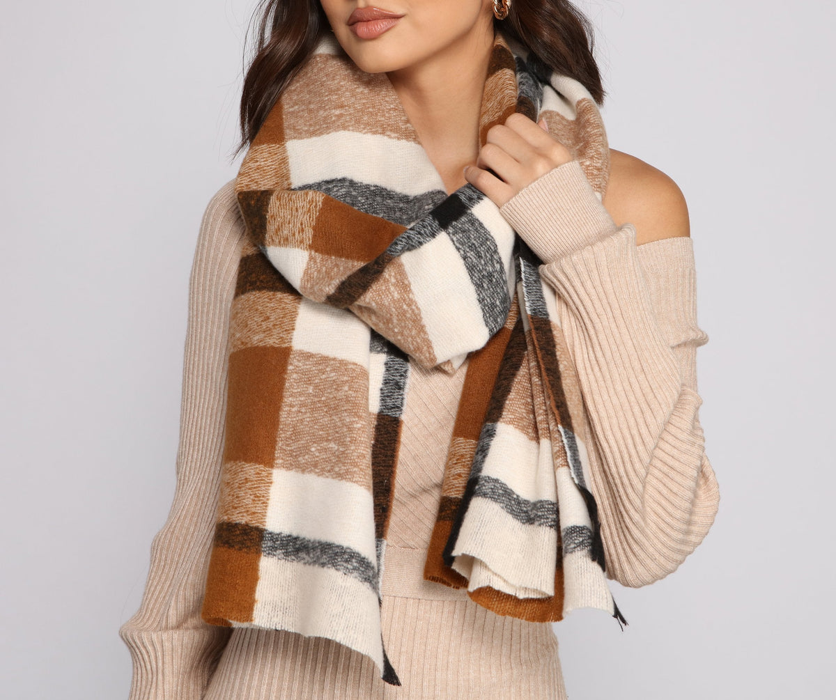 Casual and Chic Plaid Blanket Scarf