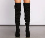 A Chic Vibe Over The Knee Block Heeled Boots