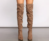 A Chic Vibe Over The Knee Block Heeled Boots