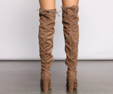 A Chic Vibe Over The Knee Block Heeled Boots