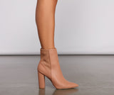 Stacked On Basics Faux Leather Block Heel Booties