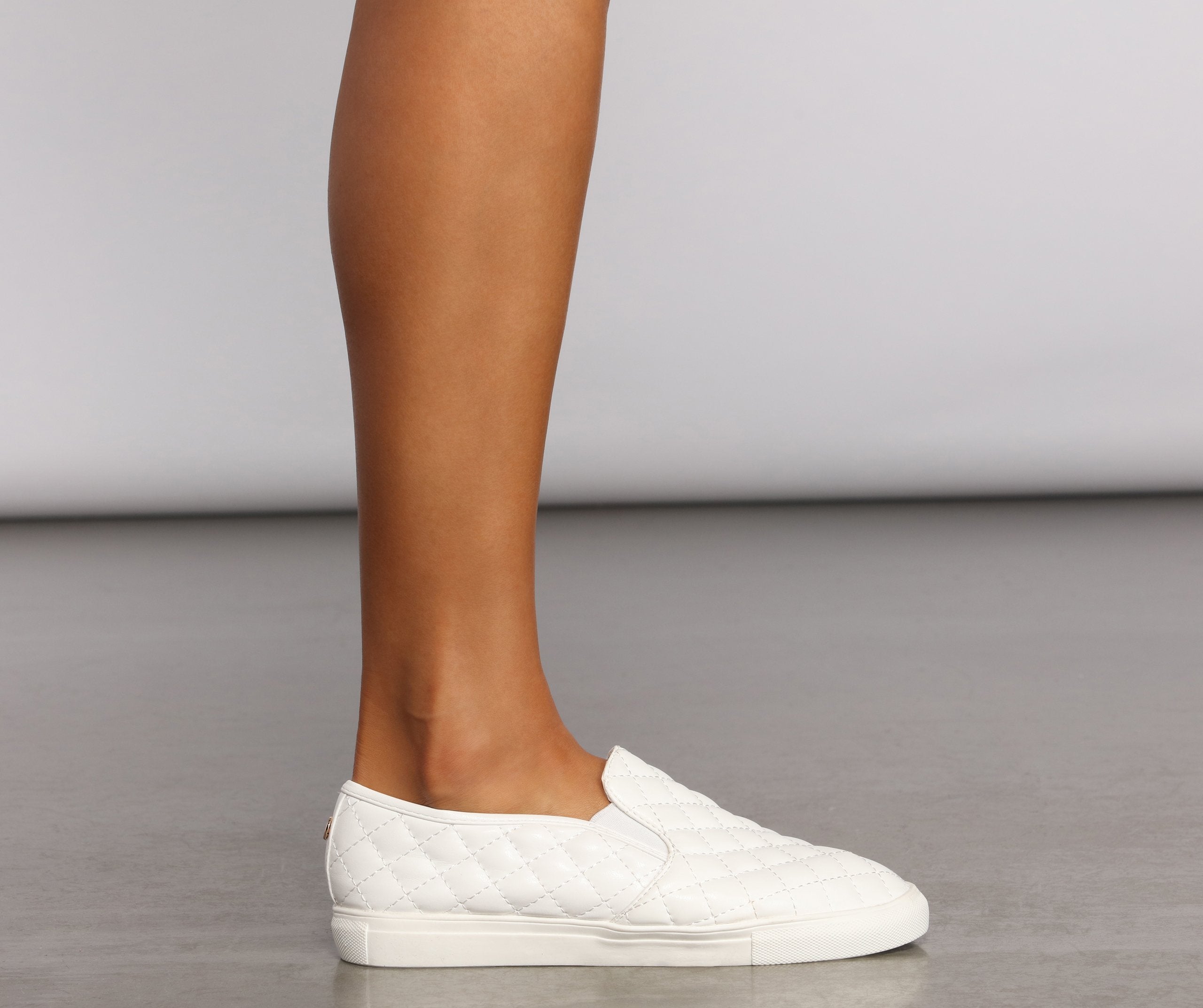 Casual Chic Quilted Faux Leather Sneakers