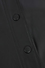 Faux Leather Long Sleeve Midi Shirt Dress