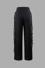 Contrast Waist Pleated Cargo Pants