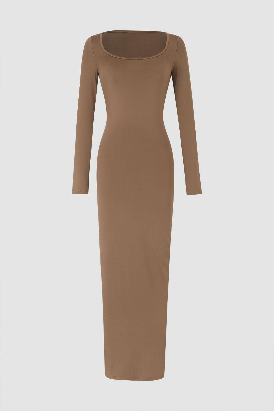 Basic Square Neck Long Sleeve Maxi Dress