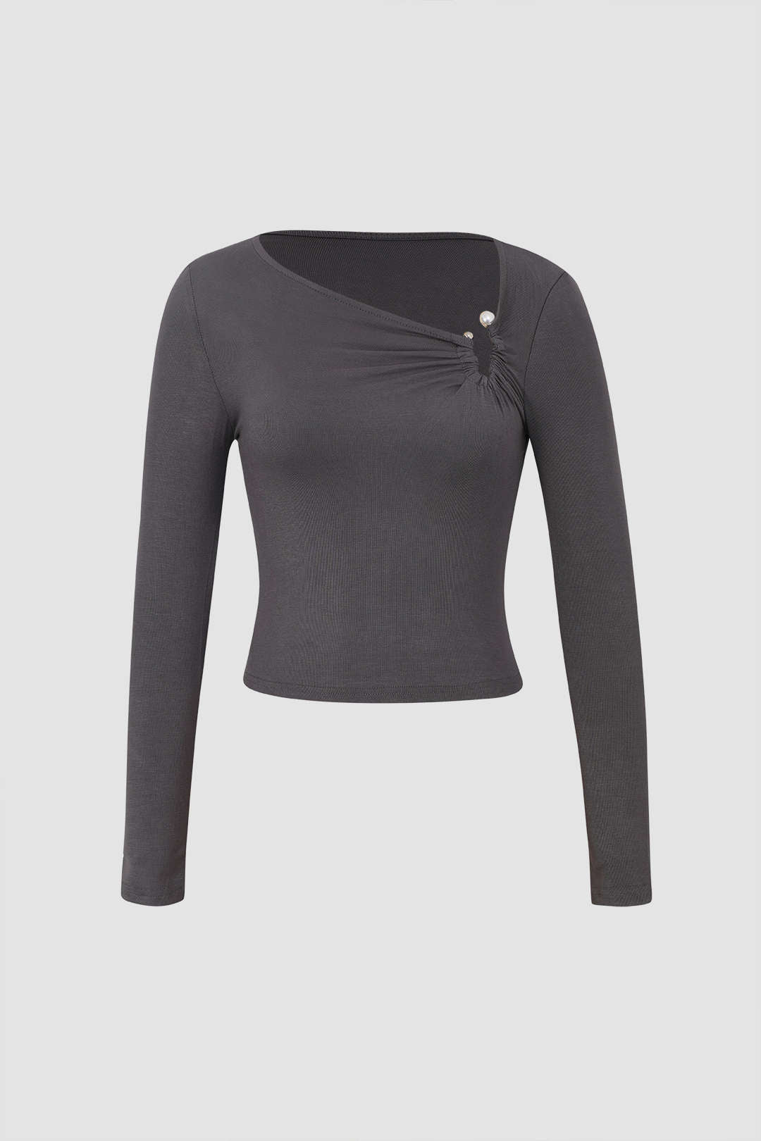 Asymmetric Shoulder Long Sleeve Top