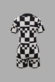 Checkerboard Knit Romper