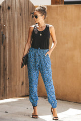 Wildcat Leopard Print Tie-Front Pants