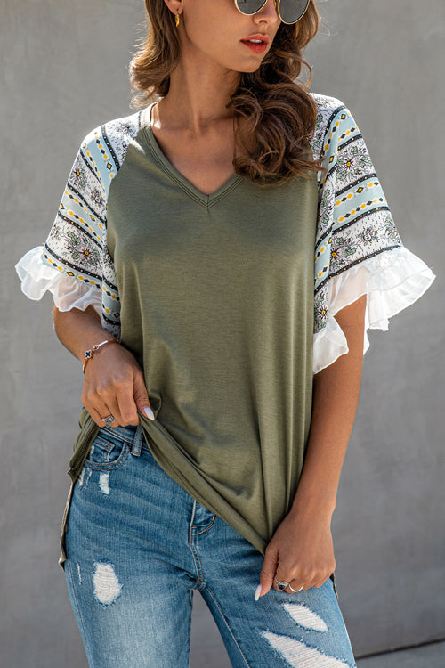 Forever Favorite Boho Printed Sleeve Top